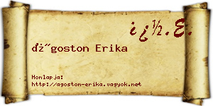 Ágoston Erika névjegykártya